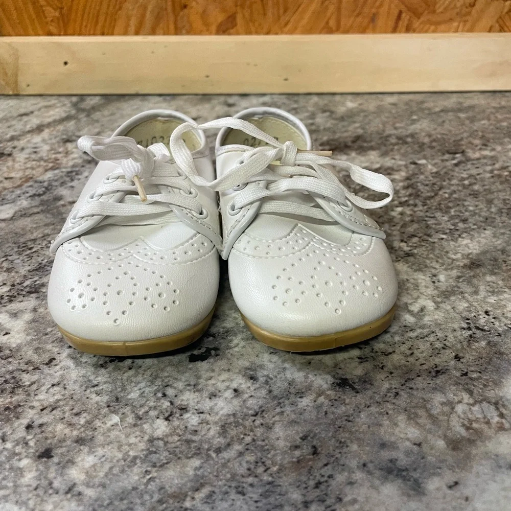 Vintage Small Steps White Crib Shoes Made USA